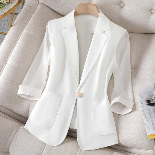 Women's Fall Open Front Long Sleeve Work Office Blazer