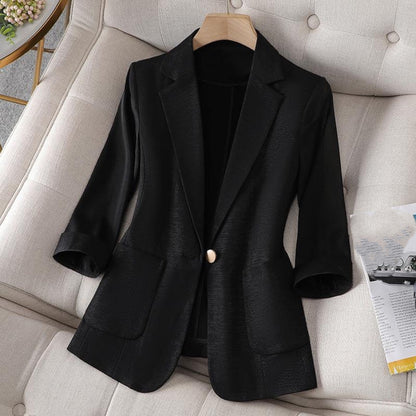 Women's Fall Open Front Long Sleeve Work Office Blazer