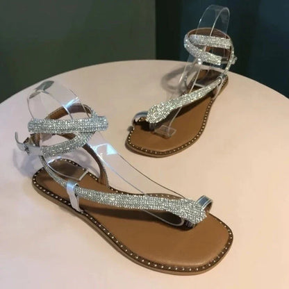 Glitter Rhinestone Snake Sandals