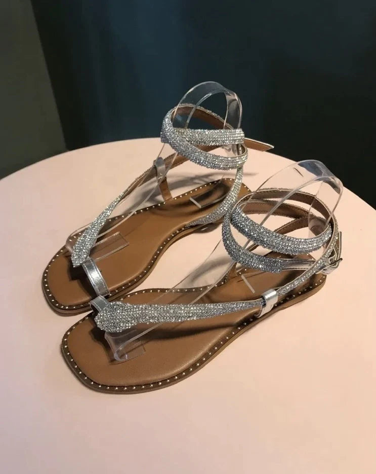 Glitter Rhinestone Snake Sandals