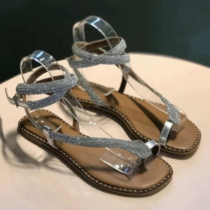 Glitter Rhinestone Snake Sandals