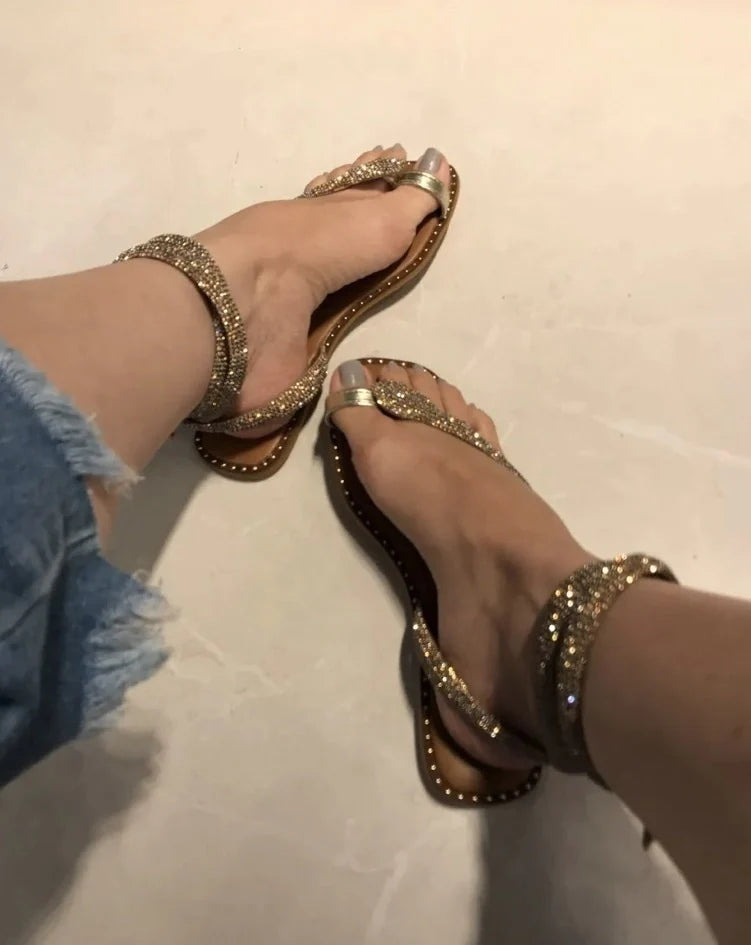 Glitter Rhinestone Snake Sandals