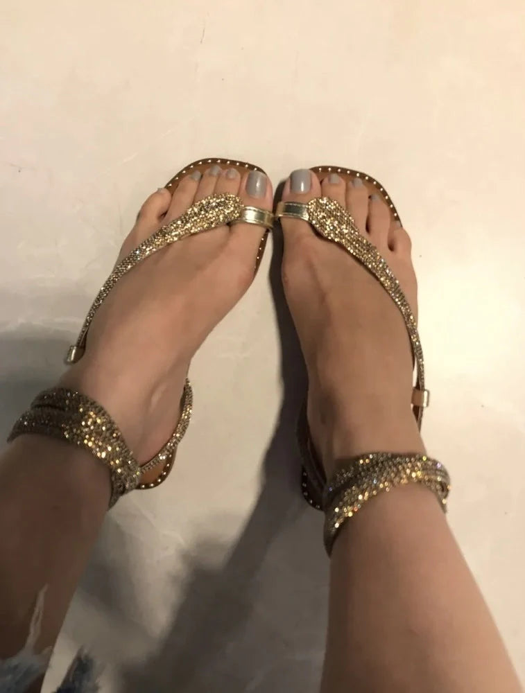 Glitter Rhinestone Snake Sandals