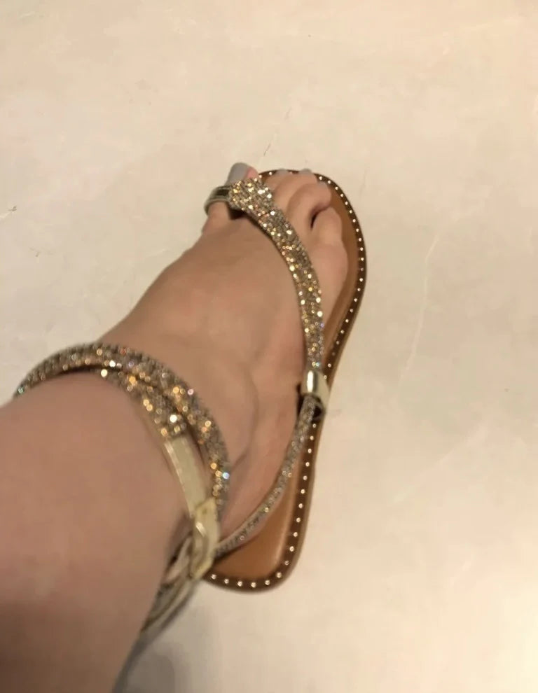 Glitter Rhinestone Snake Sandals