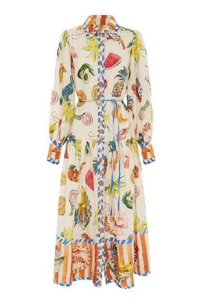 Fruit Print Midi Dress