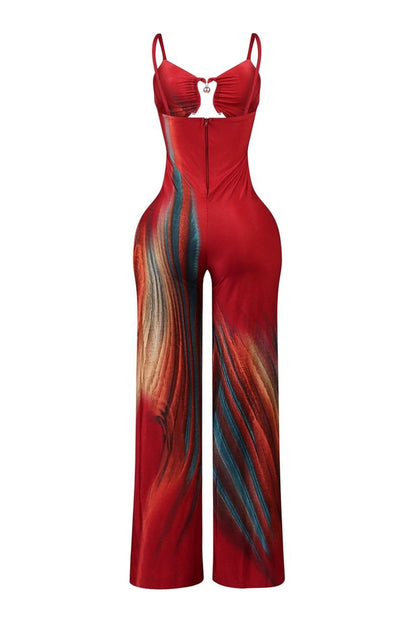 Printed Suspender Jumpsuit