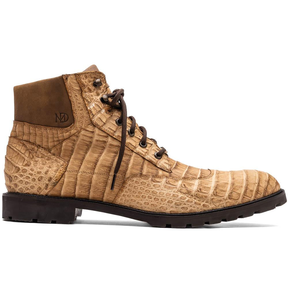 Marco Di Milano Leoni Caiman Crocodile Lace Up Boots