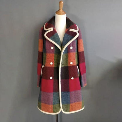 Women's Fall Fleece Shacket Jacket Plaid Warm Button Down Coat