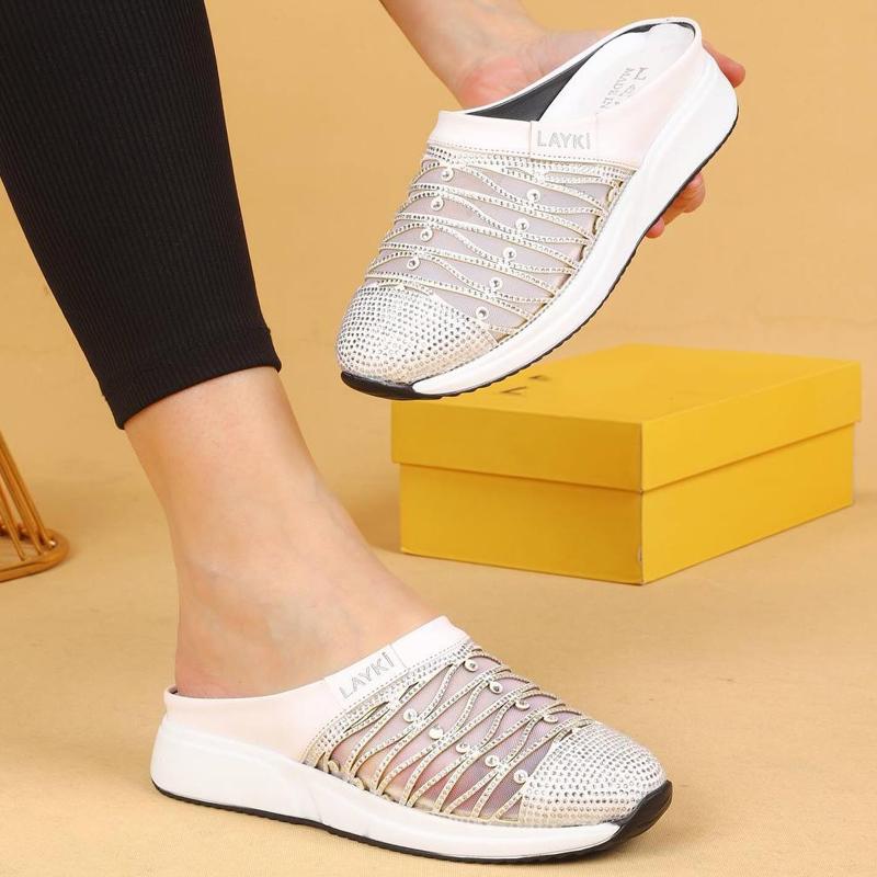 Rhinestone Sparkle Sports Breathable Slippers