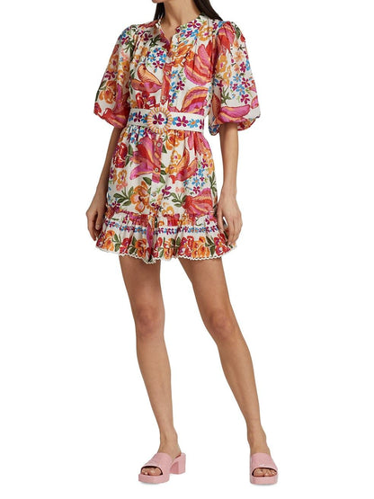 Printed High Waist Mini Dress