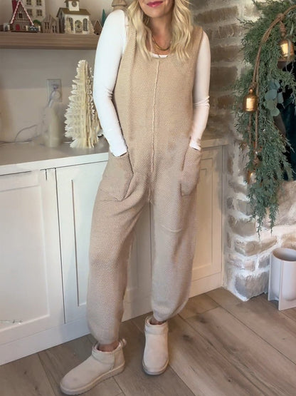 Sleeveless Sweater Knitted Jumpsuit