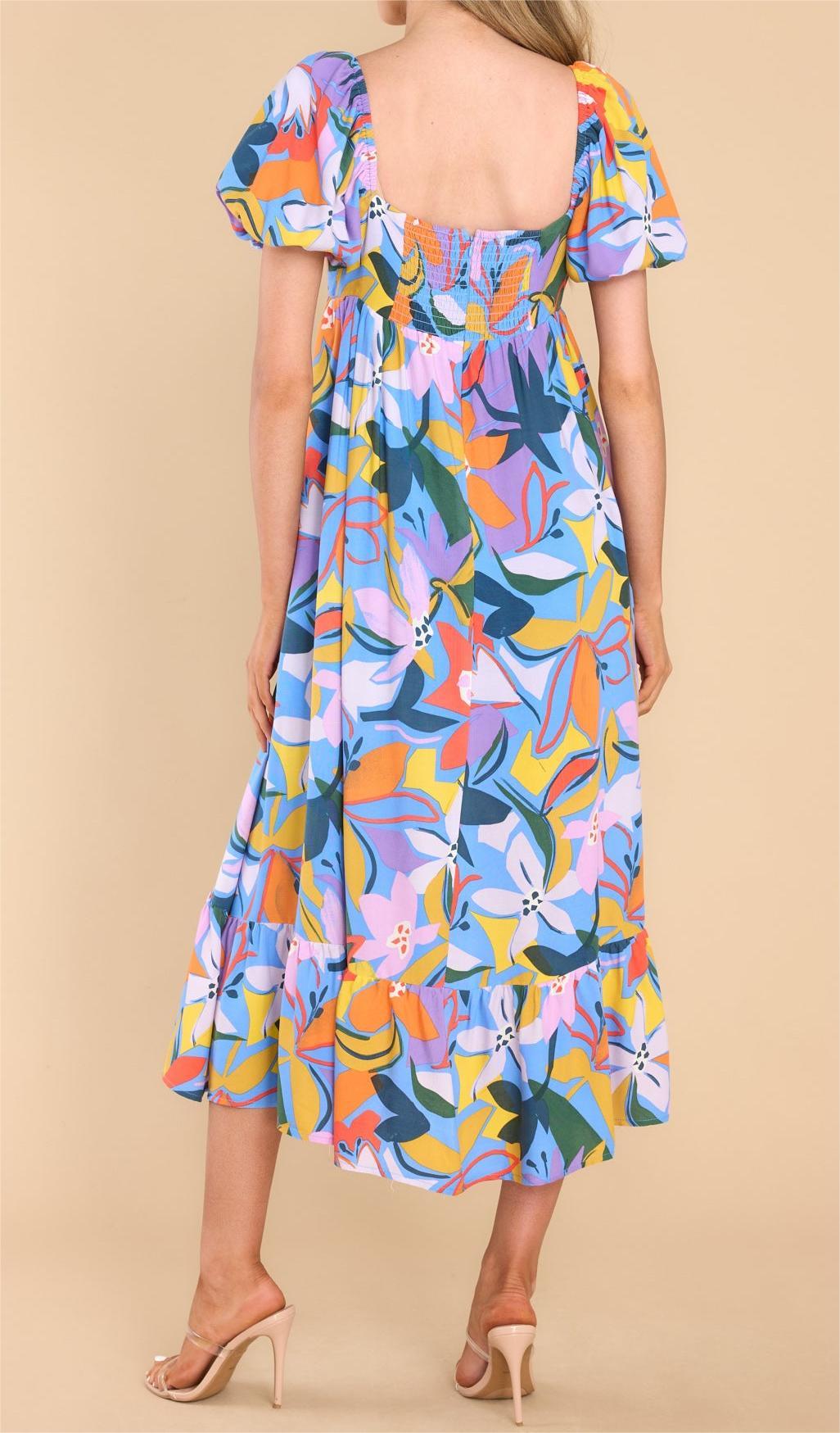 Printed Midi Dress