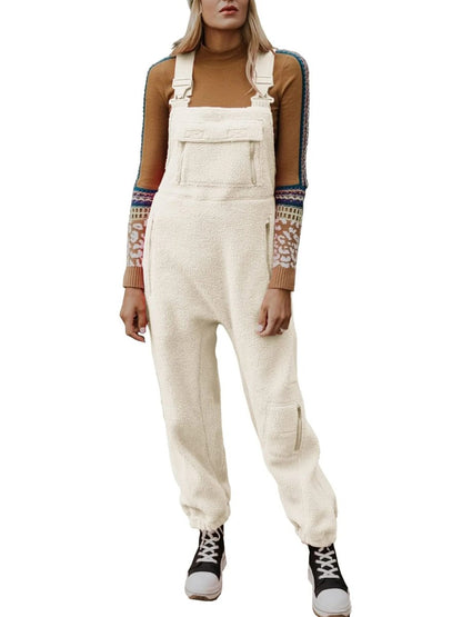 Lamb Fleece Loose Overalls