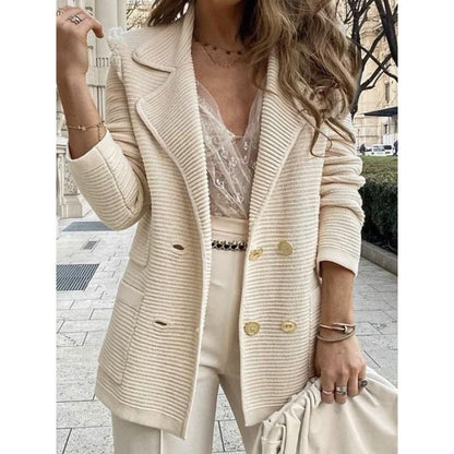 Women's Solid Color Maillard Warm Fashion Blazer Suits