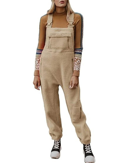 Lamb Fleece Loose Overalls