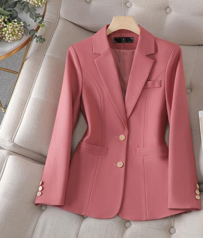 Women's Formal Button Plain Blazer