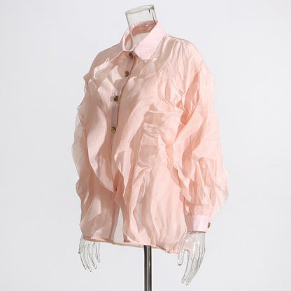 Temperament Agaric Ruffled Shirt