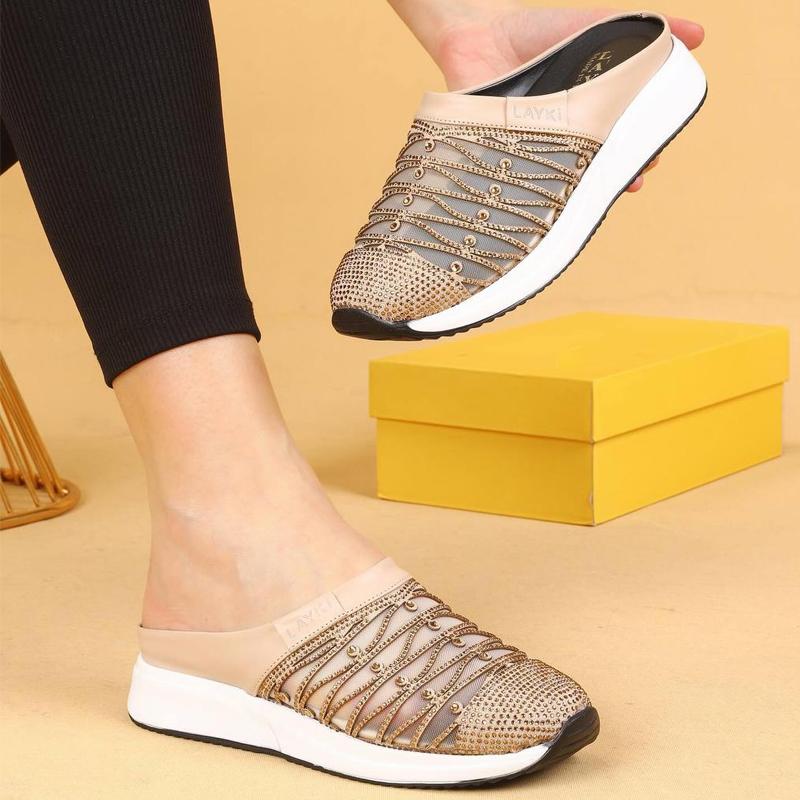 Rhinestone Sparkle Sports Breathable Slippers