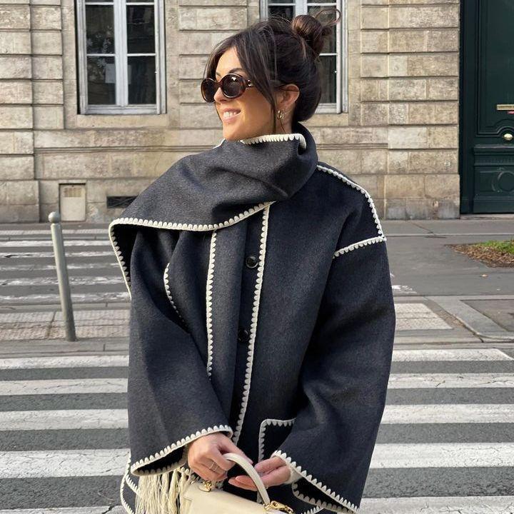 Milanese Wool Scarf Coat