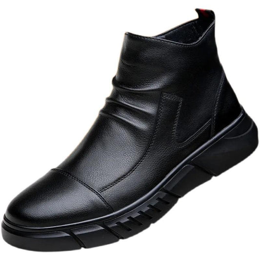 Italian Handmade Genuine Leather Zipper Martin Boots