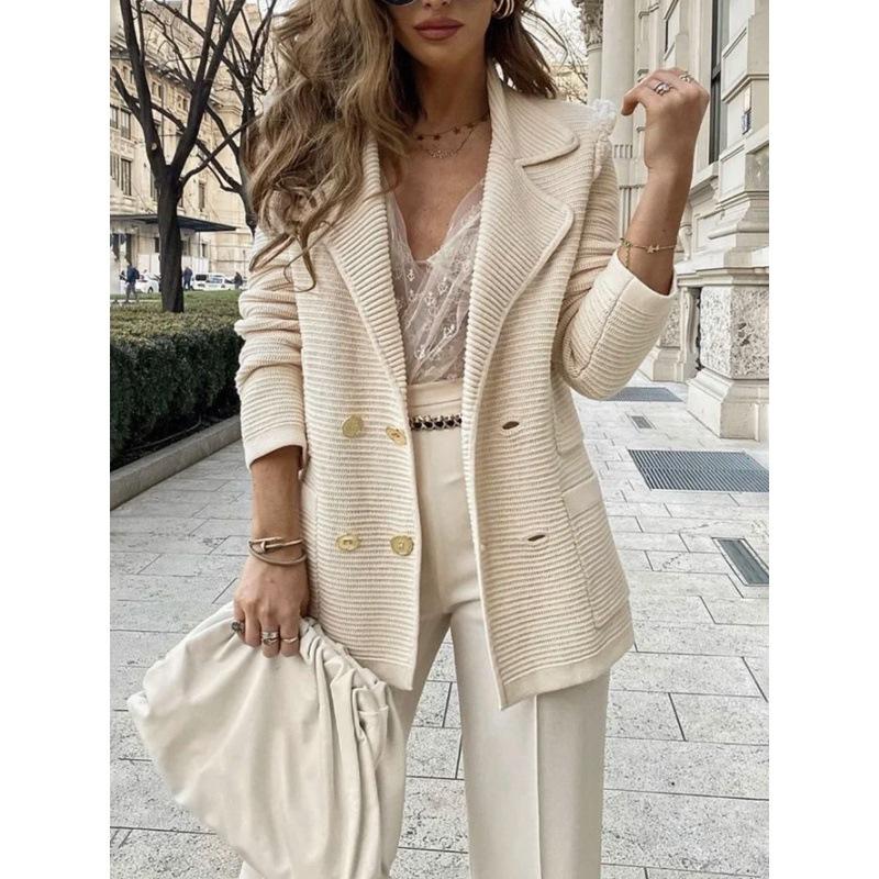 Women's Solid Color Maillard Warm Fashion Blazer Suits