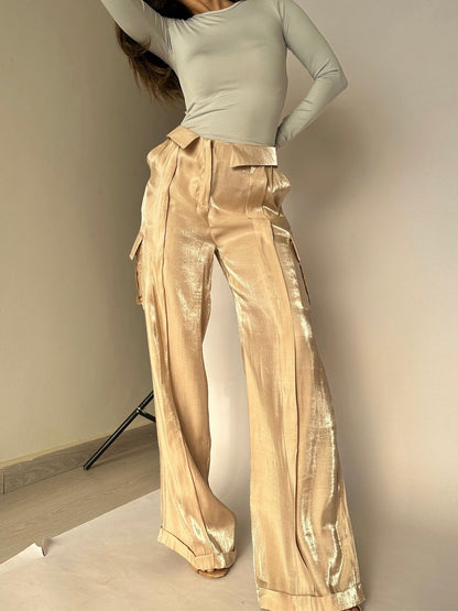 High Waist Zip Up Pants