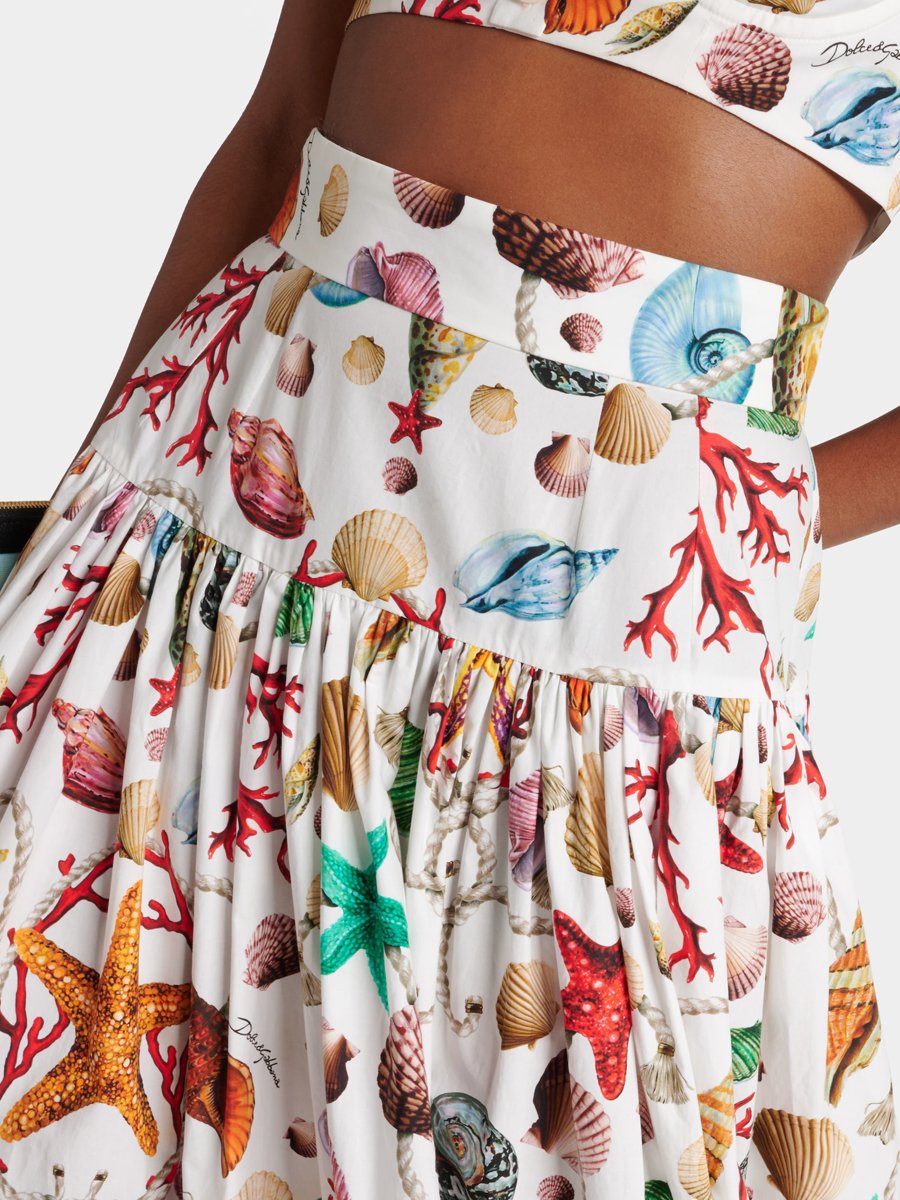 Sleeveless Printed Crop Top & Maxi Skirts