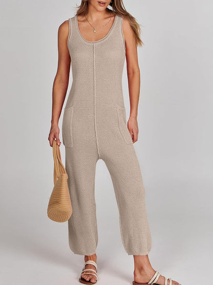 Sleeveless Sweater Knitted Jumpsuit