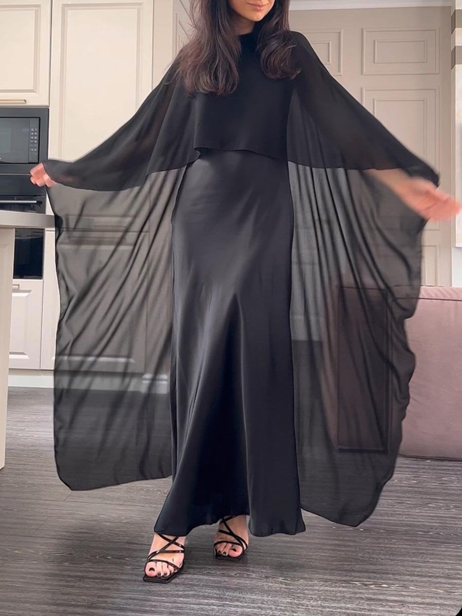 See-through Cape Two Pieces Dress