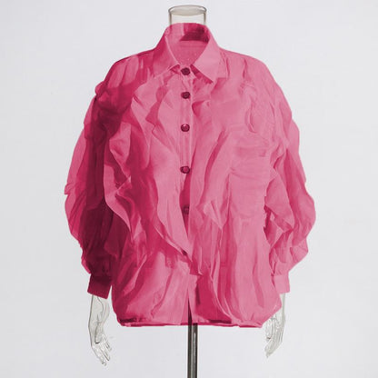 Temperament Agaric Ruffled Shirt