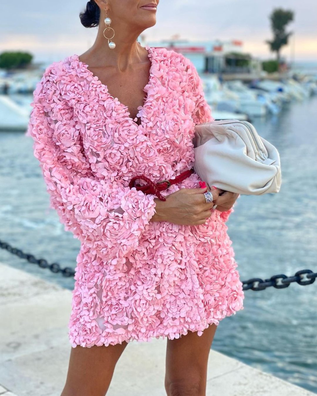 FLORAL TEXTURED KNIT COAT