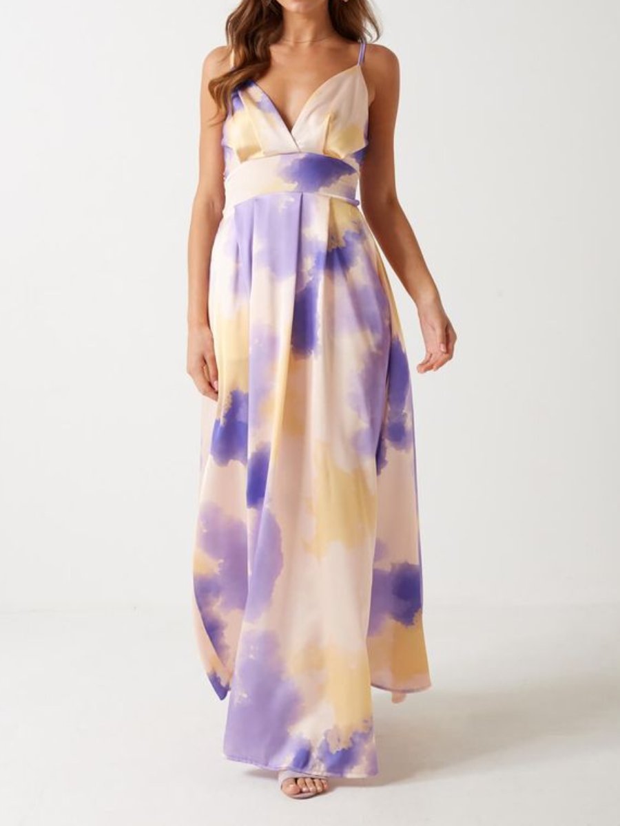 Tie Dye Pattern Maxi Dress