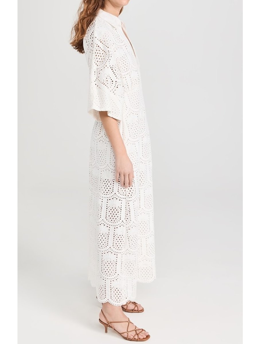 SS2024 V-neck Eyelet Dress