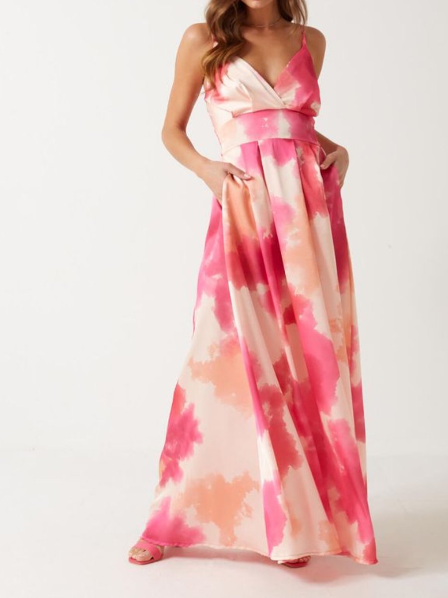 Tie Dye Pattern Maxi Dress