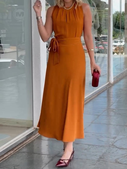 SS2024 Elegant Sleeveless Slim Midi Dress