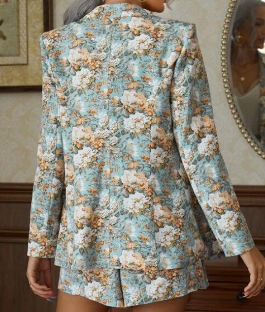 Floral Suit Shorts Set