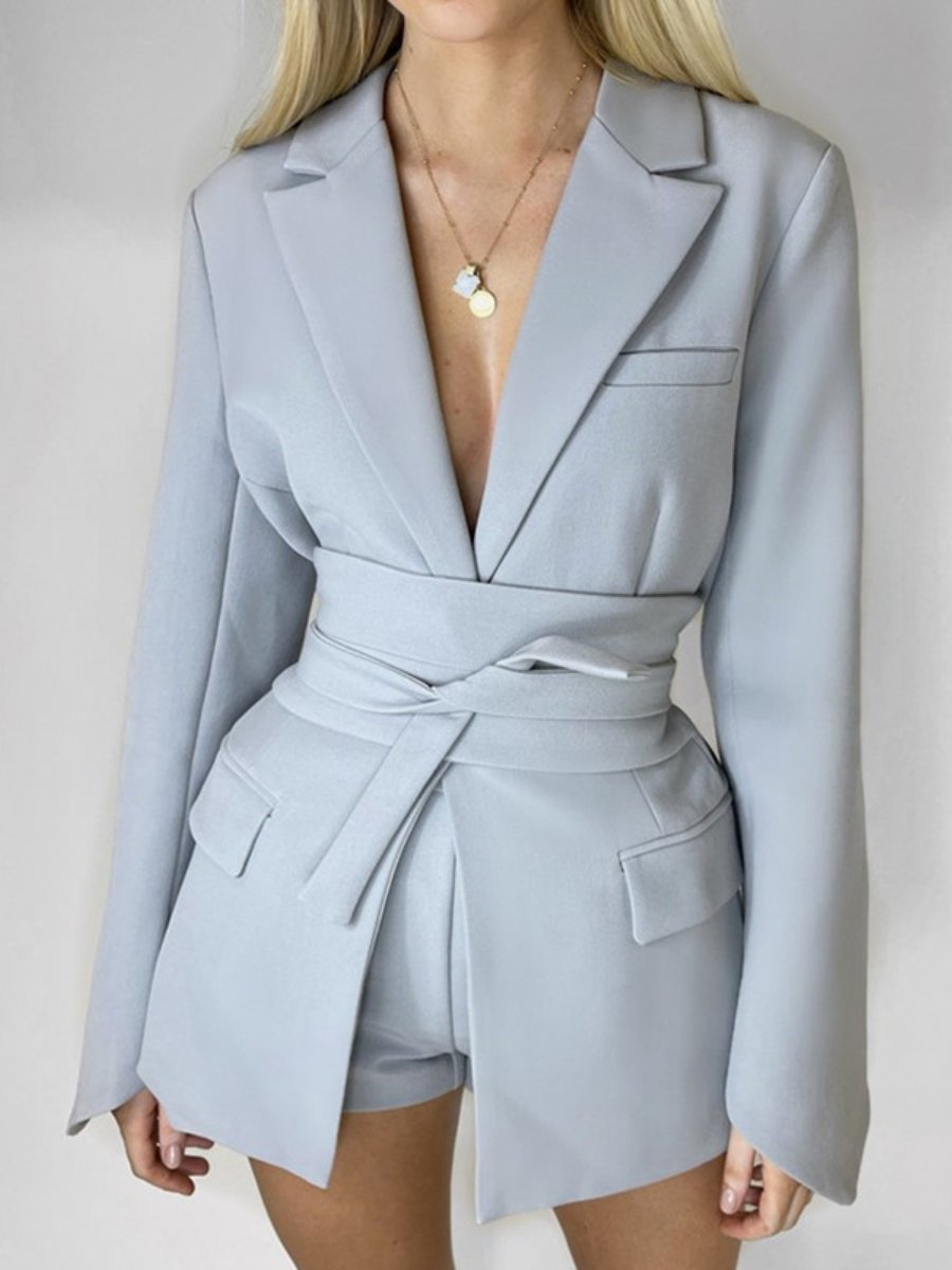 Chic Blazer With Additional Belts