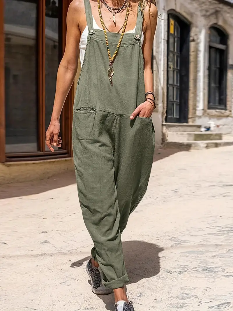 Pocket Front Overall Jumpsuit