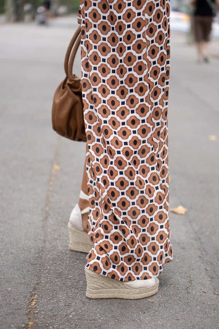 Brown Printed H-line Maxi Dress