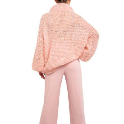 Pink Sequins Handmade Cardigan