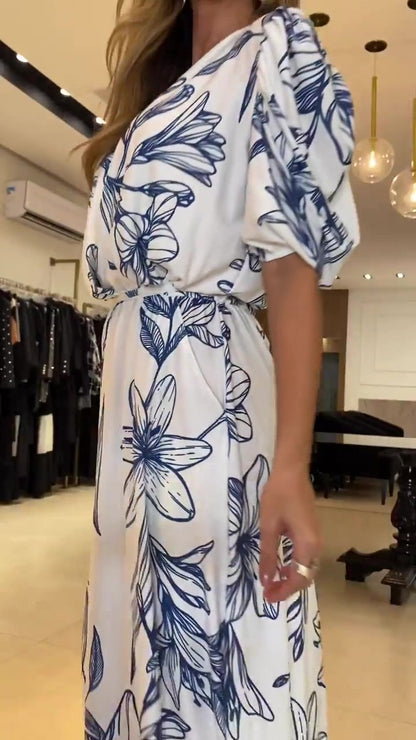 Pure Elegance Blue Floral Jumpsuit