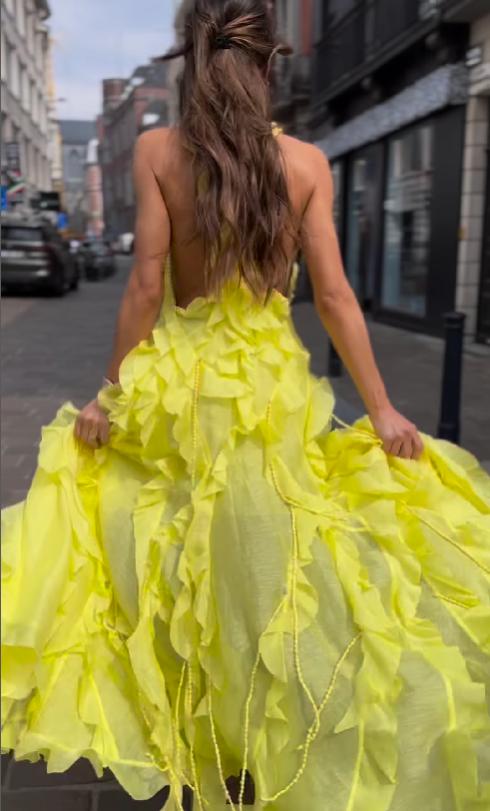 Yellow Tassel Sleeveless Maxi Dress